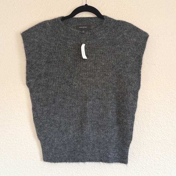 Banana Republic Womens Medium Sweater Vest Architectural Shoulder Pad Capsule - Picture 1 of 8